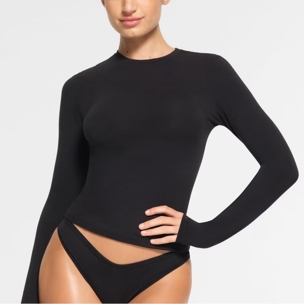 NWT SKIMS Cotton Jersey Long Sleeve T-Shirt
